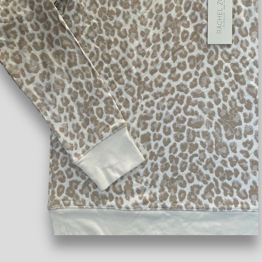 RACHEL ZOE BOHO BOHEMIAN ANIMAL PRINT NEUTRAL SCOOP NECK LS SWEATER M - Picture 7 of 11